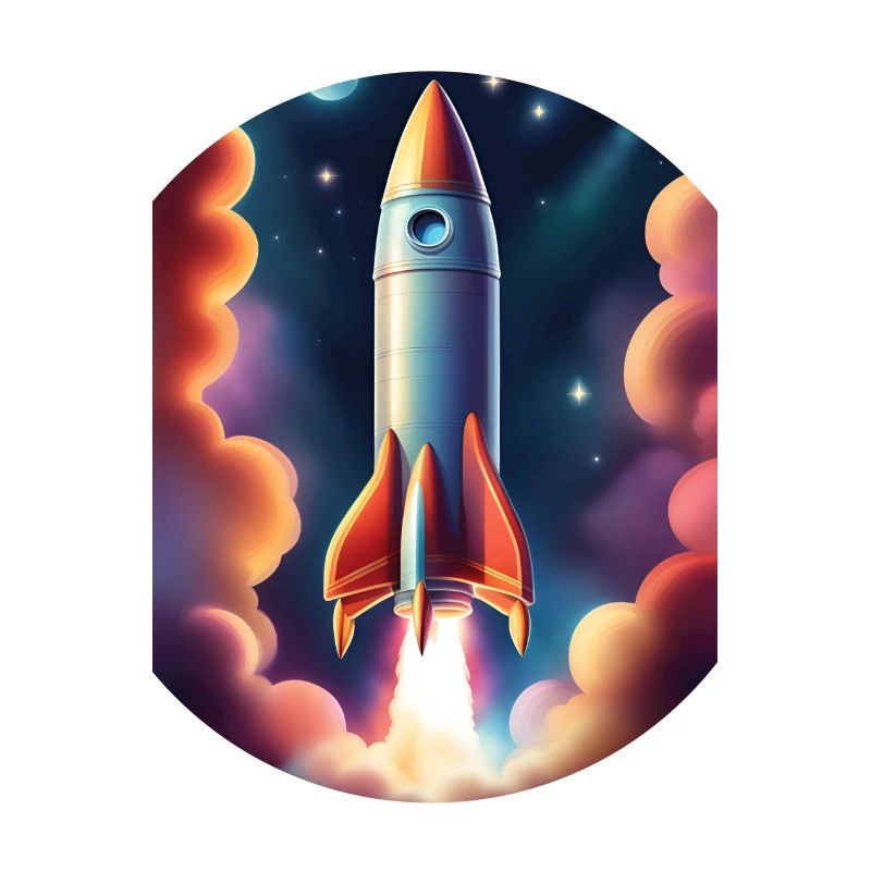 Fusée volant dans l’espace