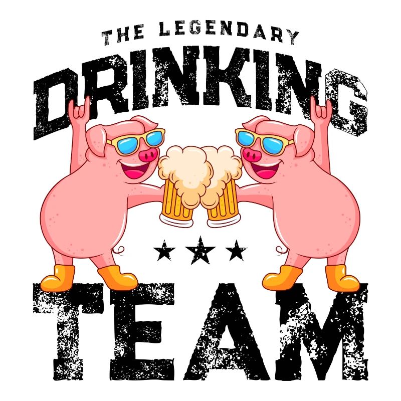 schwein bier drinking team