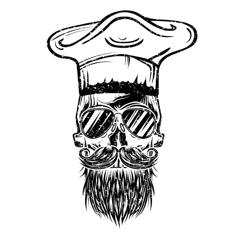 Skull chef symbol cooking