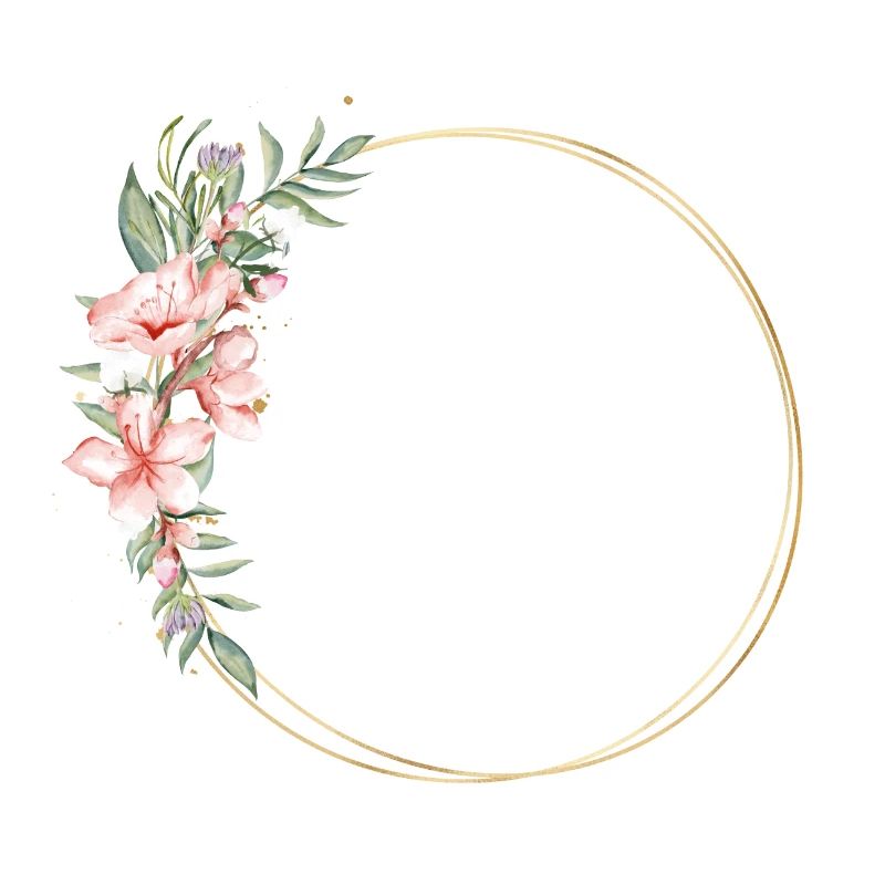 Flowers half wreath customizable