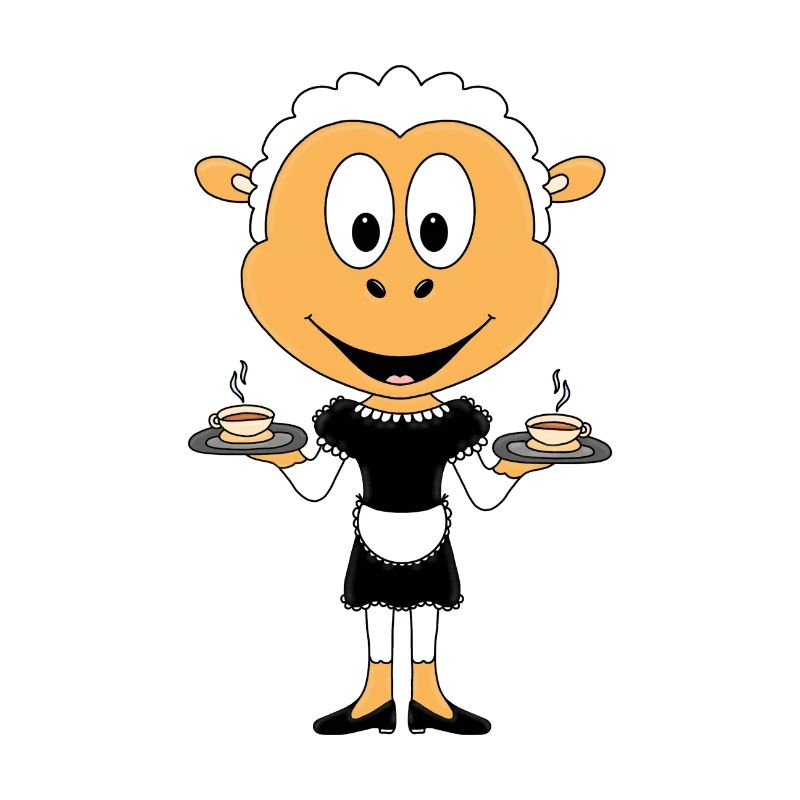 SCHAF - KELLNERIN - GASTRONOMIE - KAFFEE - TEE