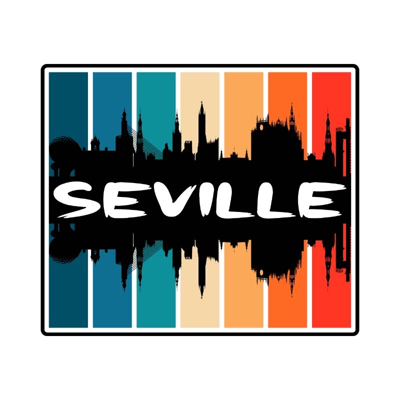 Sevilla Spanien Skyline Silhouette Reise Souvenir