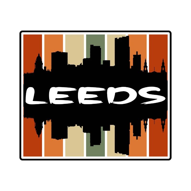 Leeds Angleterre Skyline Silhouette Souvenir de voyage