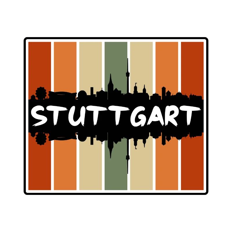 Stuttgart Germany Skyline Silhouette Travel Souven