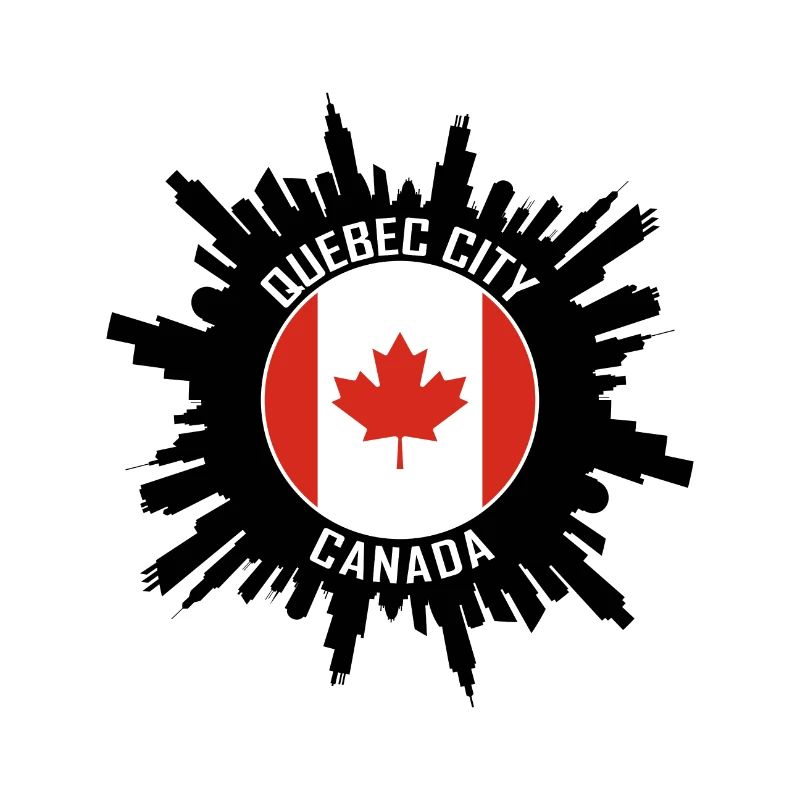 Souvenir de voyage de Québec Skyline Canada Flag