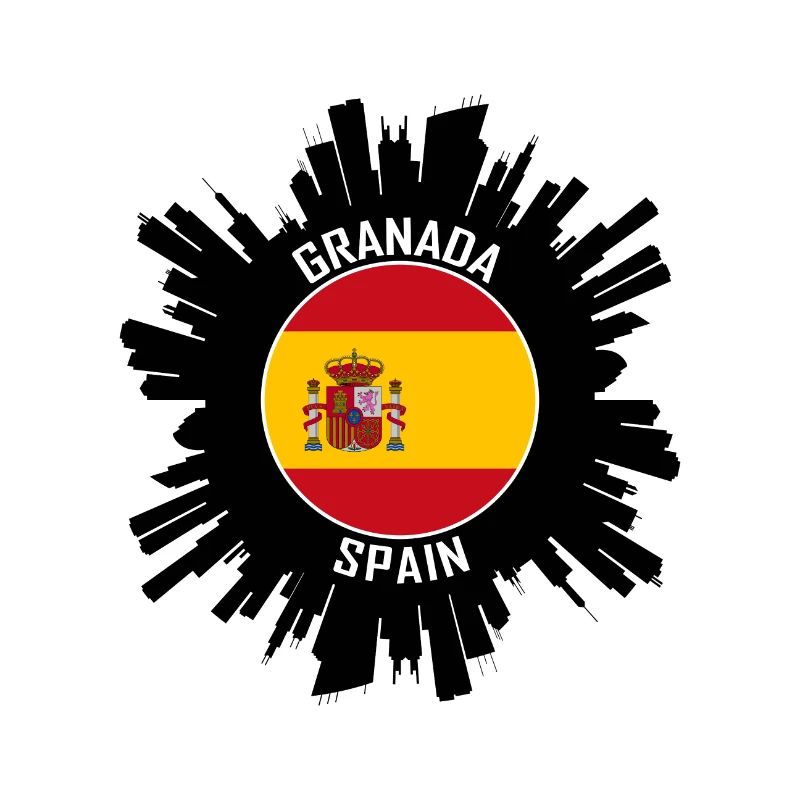 Granada Skyline Spanien Flagge Reise Souvenir