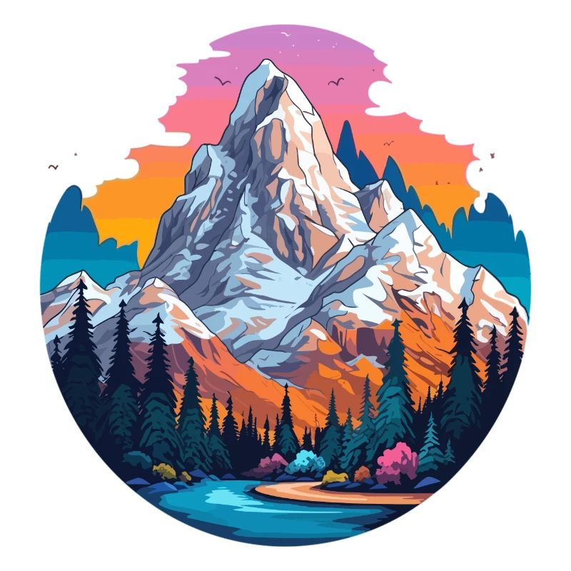 Colourful mountain panorama