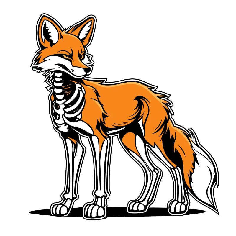 Fox Skeleton Illustration