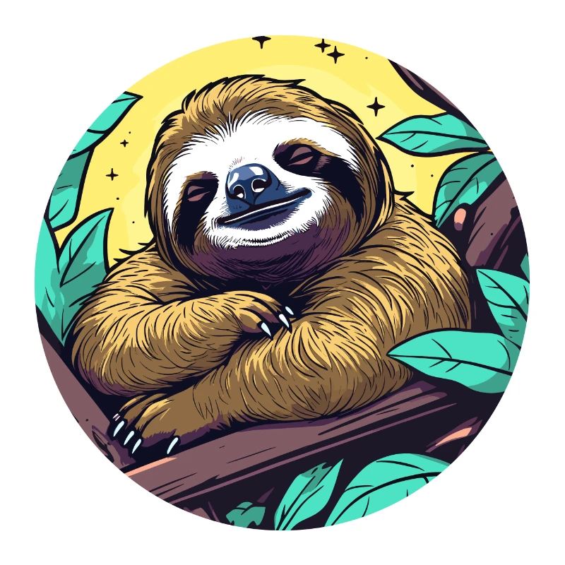 Sleeping Sloth Illustration