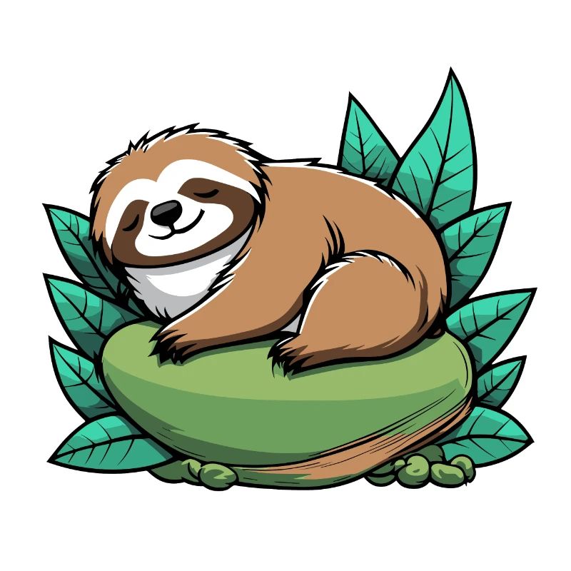 Sleeping Sloth Illustration