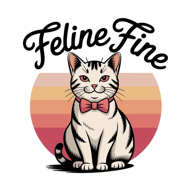 Feline Fine – Chat Sunset Rétro