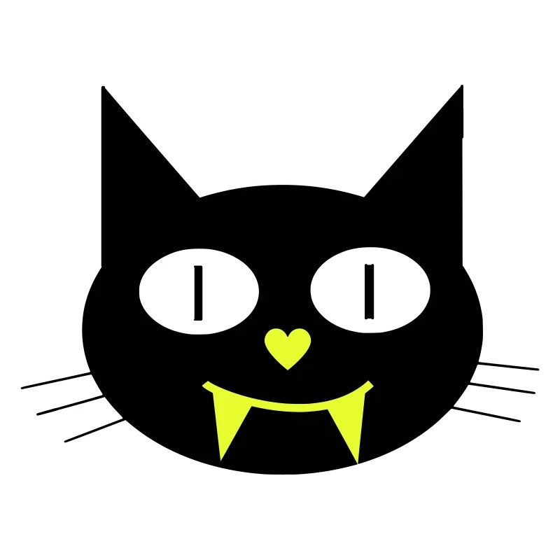 Halloween Vampir-Katze mit Eckzähnen