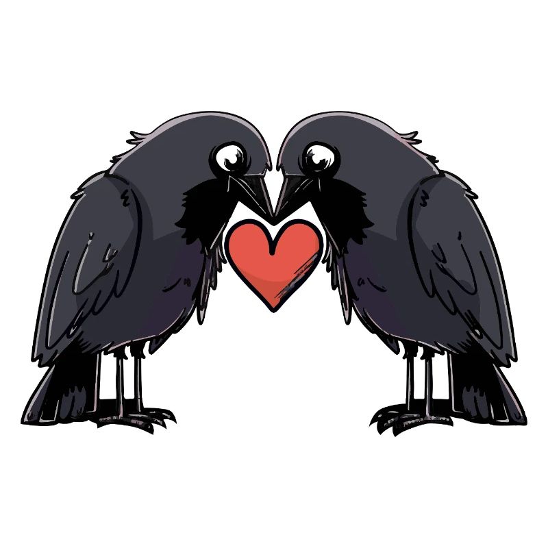 Corbeau Couple Crow e Saint-Valentin
