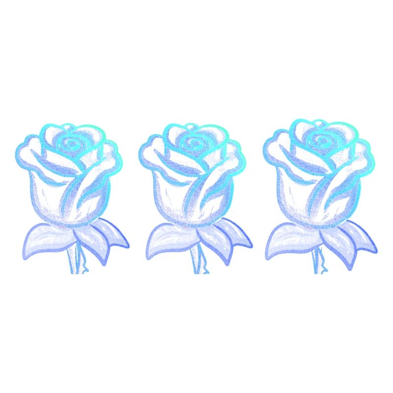 Three Roses Blue Glitter