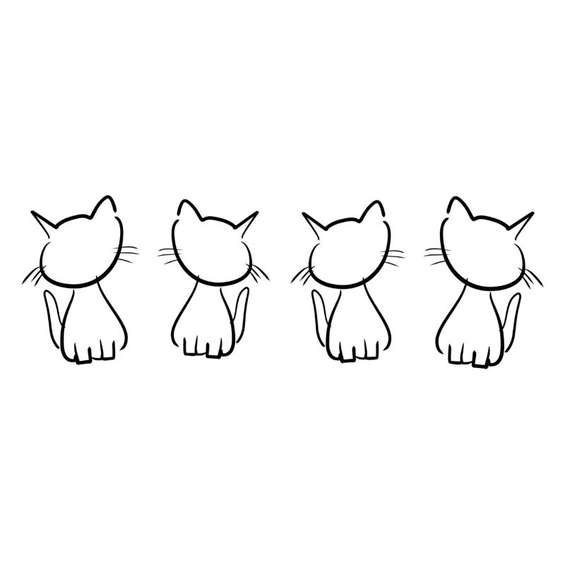 quatre chats animaux mignon forme d’animal de compagnie