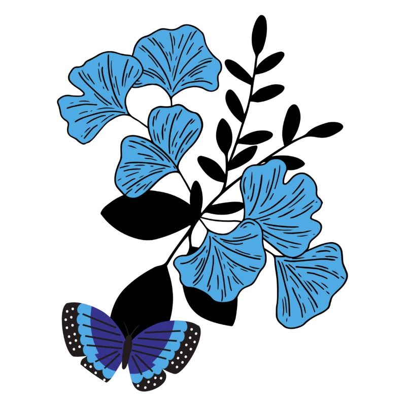 Schmetterling auf blauer Blume.