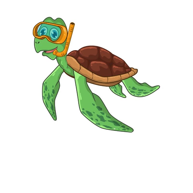 Turtle Diving Diver