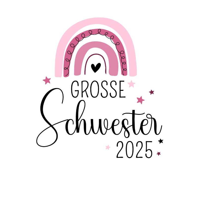 Ich werde große Schwester 2025 Regenbogen Mädchen