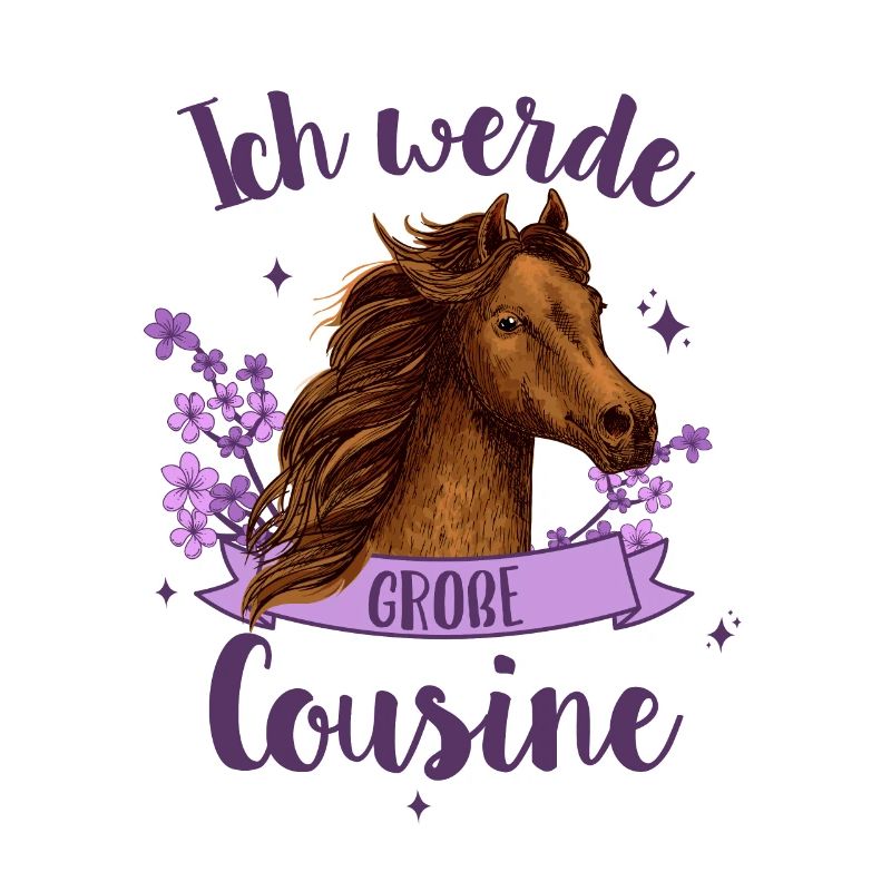 Ich werde Große Cousine 2024 Pferd Herz Mädchen