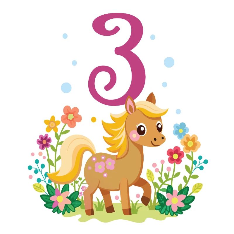 Geburtstag 4 Mädchen Pferd Reiten Stall Vier 4 Jah