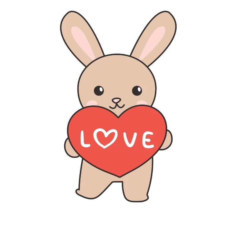 Lapin pour la Saint-Valentin doux animaux avec des cœurs
