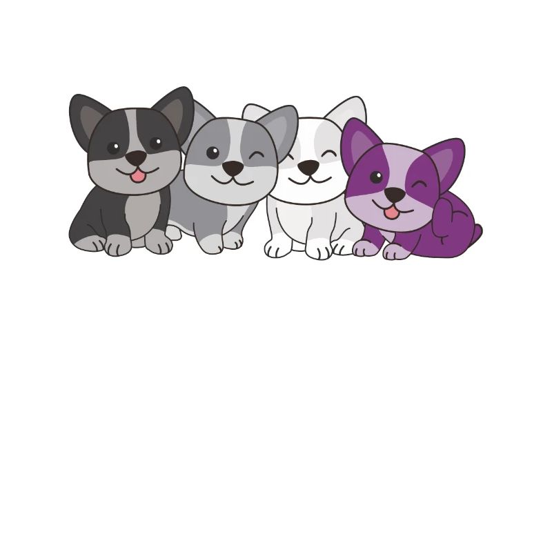 Drapeau asexué Corgi Pride LGBTQ chiens mignons