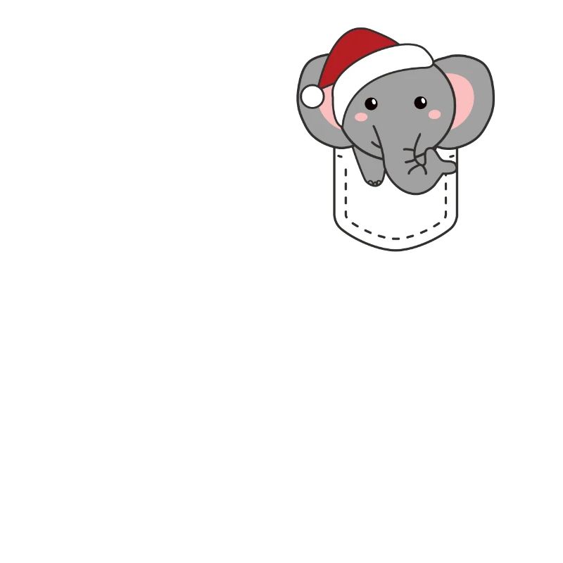 Joyeux Noël doux éléphant dans la poche de poitrine
