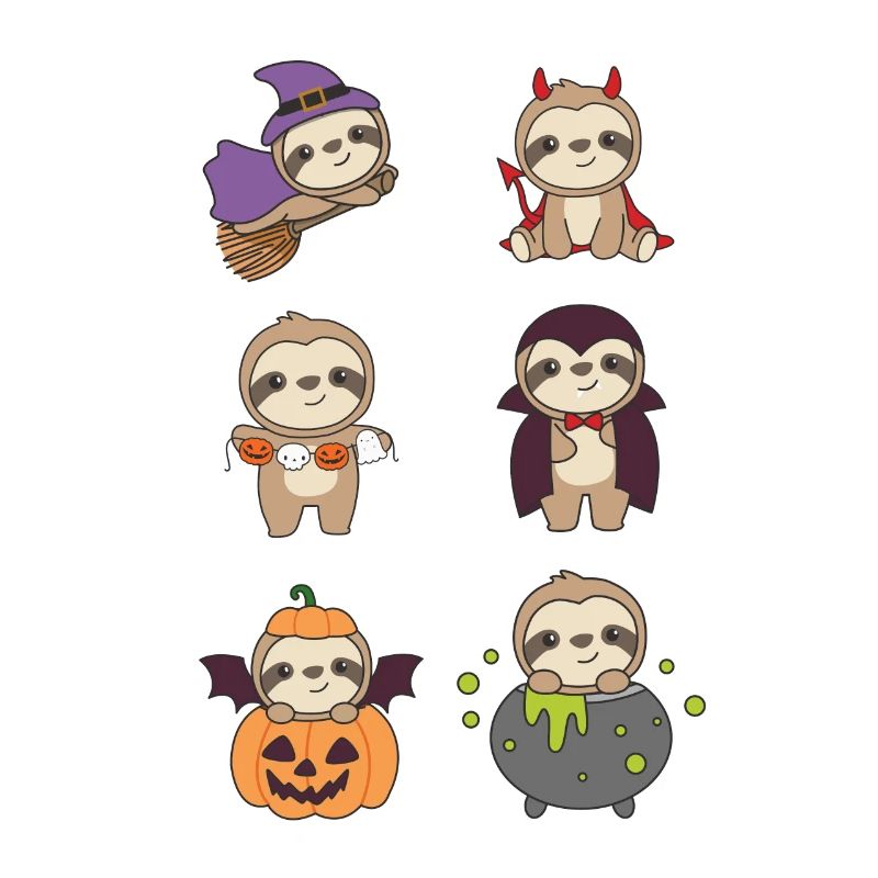 Sloth Halloween Devil Pumpkin Vampire Costume