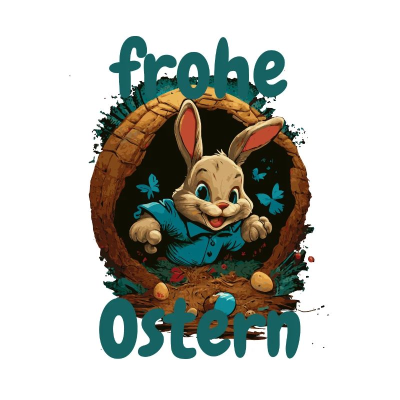 frohe Ostern Osterhase im Osterkorb Hase Easter