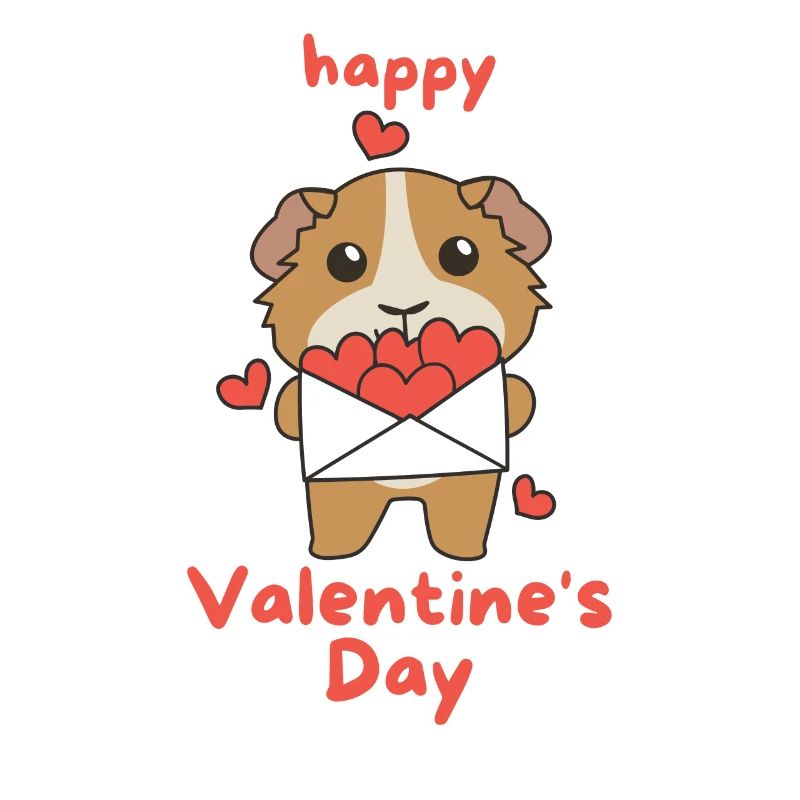 Cochons d’Inde pour la Saint-Valentin animaux mignons