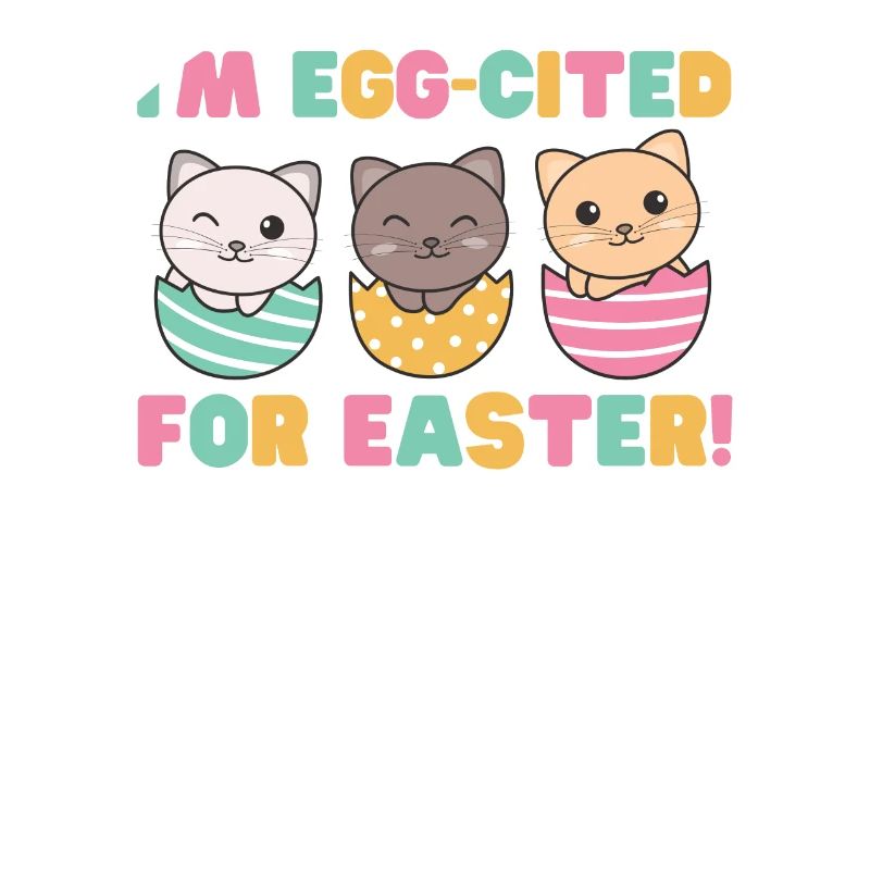 cute cats at Easter with Easter eggs cat