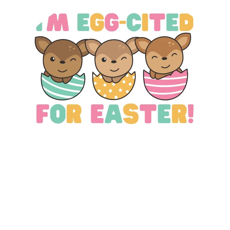 sweet deer at Easter with Easter eggs deer