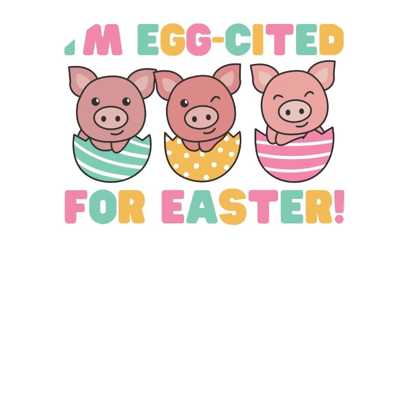 sweet pigs at Easter with Easter eggs pork