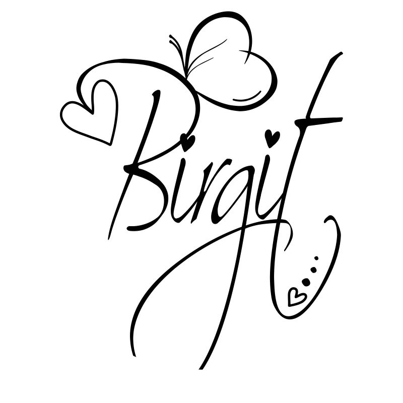Birgit Nom Prénom Fille Calligraphie Décor