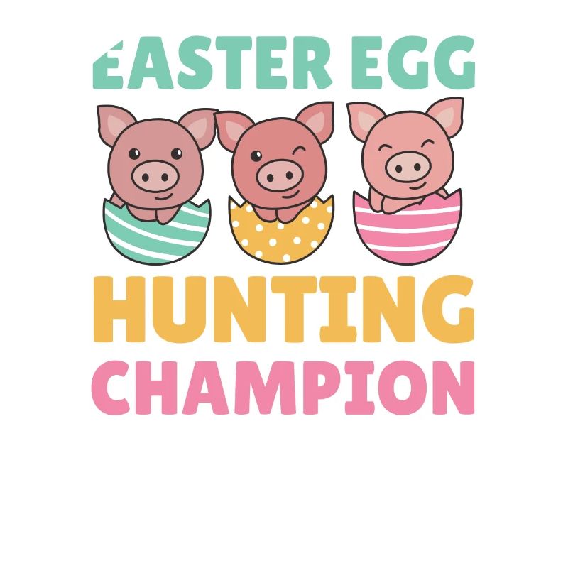 sweet pigs at Easter with Easter eggs pork