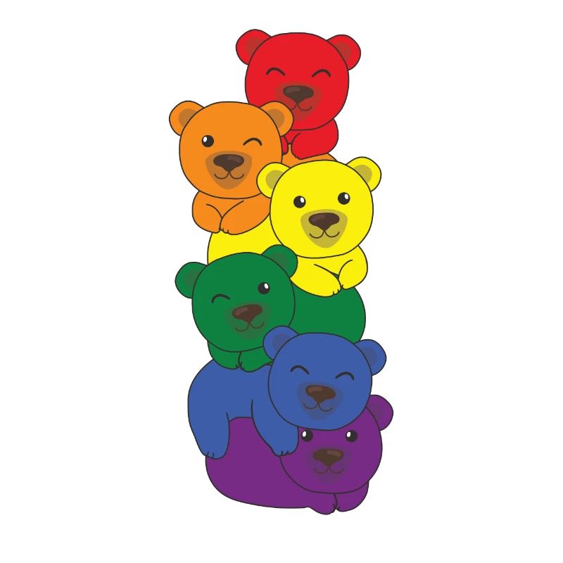 Rainbow Flag Pride LGBTQ Cute Bear Stack
