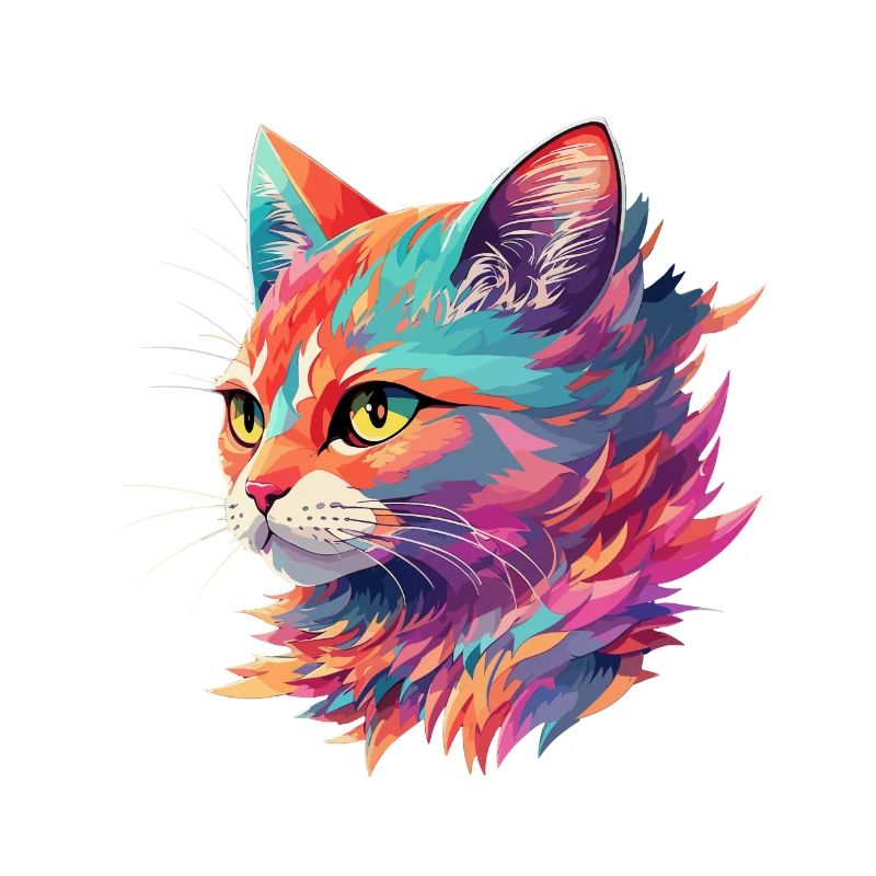 Superbe illustration de chat chat au pastel
