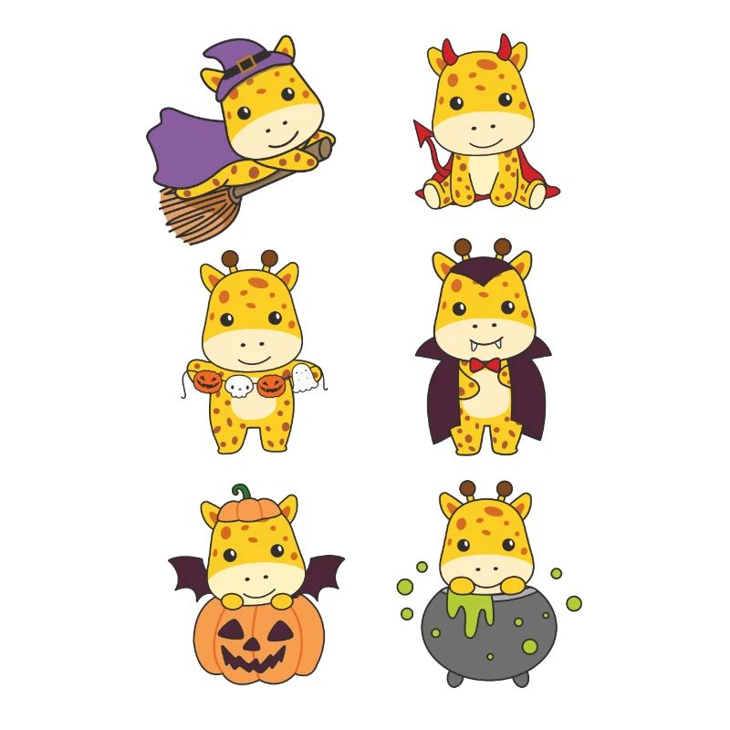 Giraffe Halloween Devil Pumpkin Vampire Costume