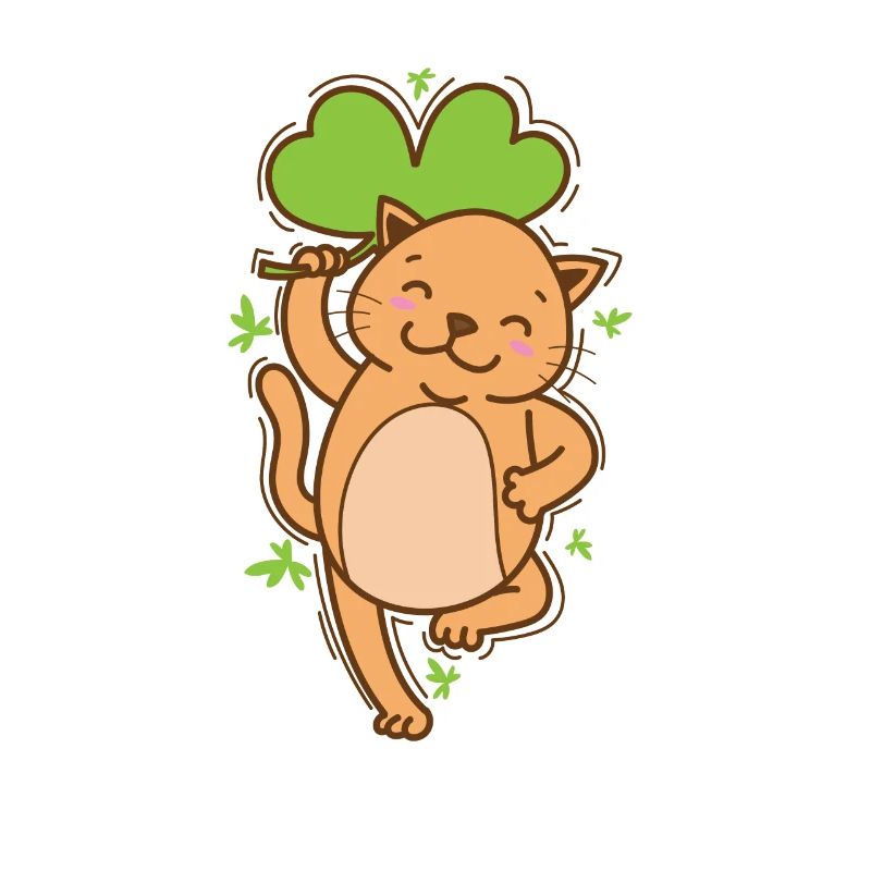 Chat avec trèfle Saint-Patrick