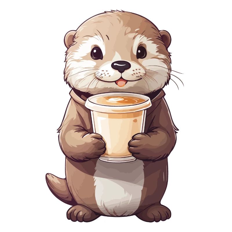 Otter Kaffeezeit Süßes Kaffee Tierdesign