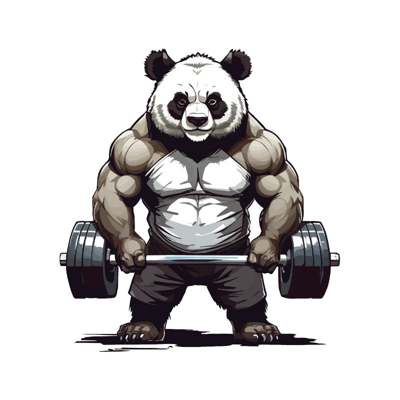 Conception de dynamophilie de musculation Panda