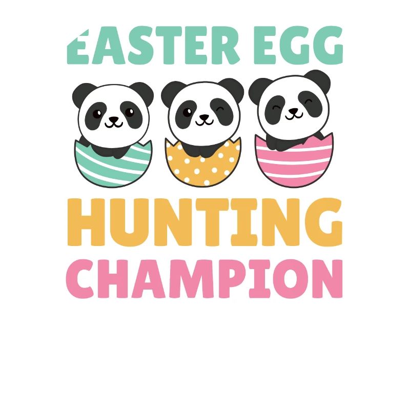 cute pandas for easter with easter eggs panda