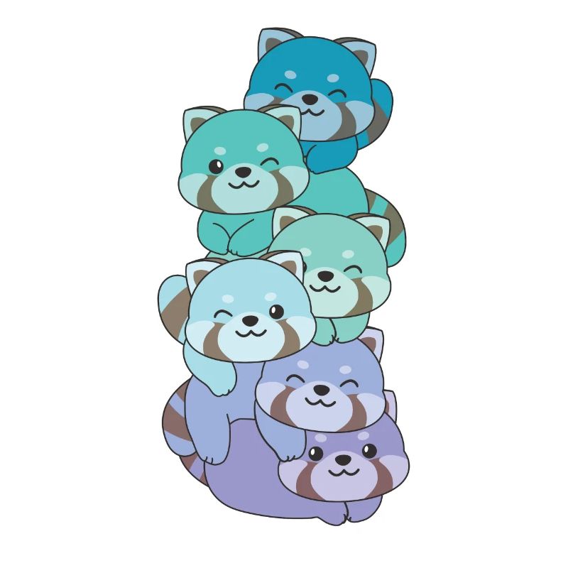 Neptunic Flag Pride LGBTQ Cute Red Panda Stack
