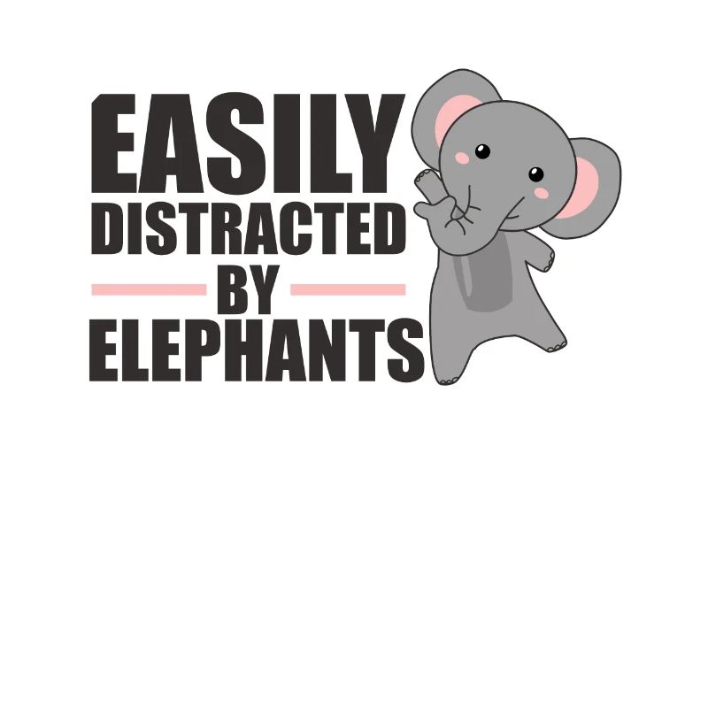 Facilement distrait par les éléphants - éléphant mignon