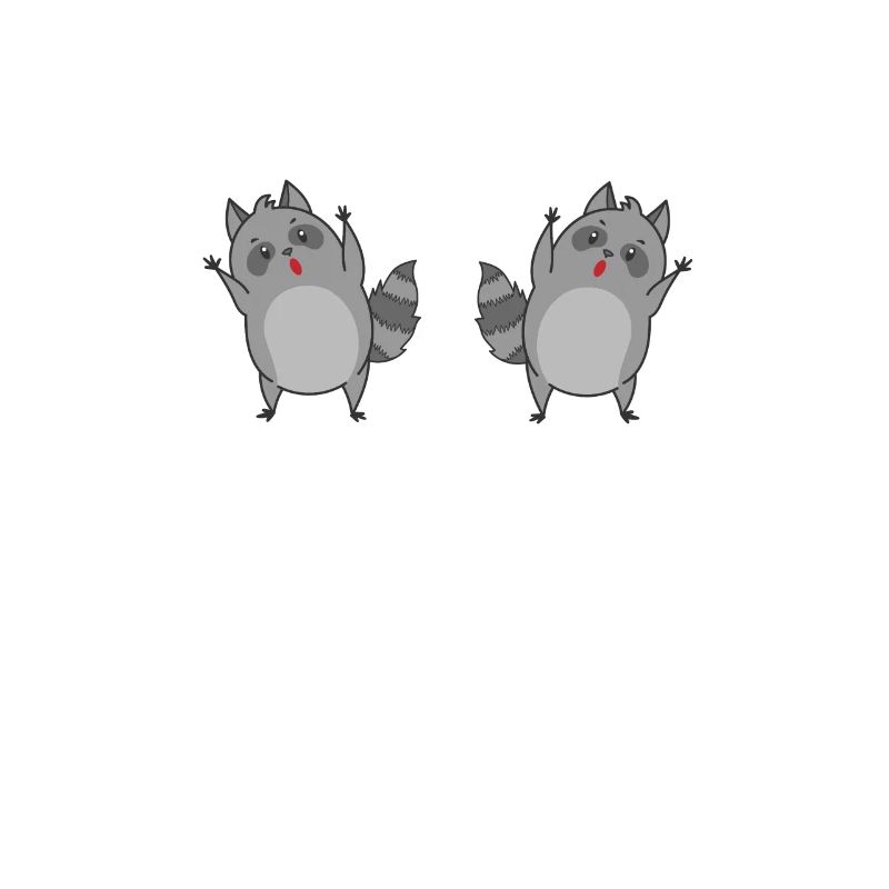Raccoons dancing