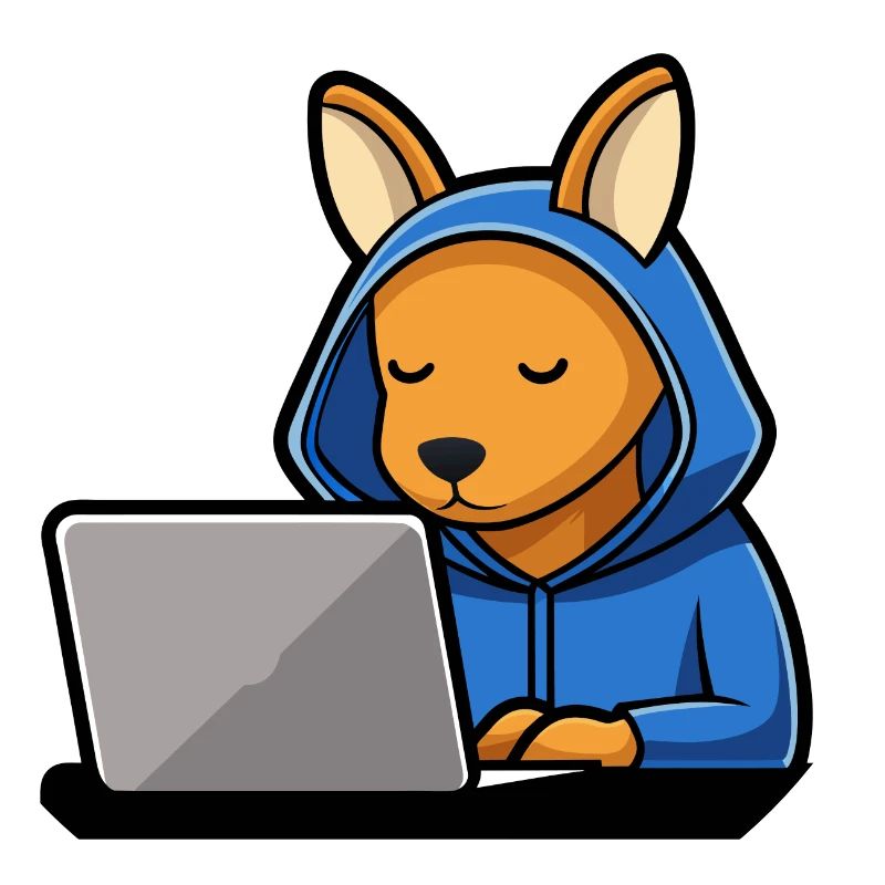 Mignon hacker kangourou en sweat à capuche devant PC