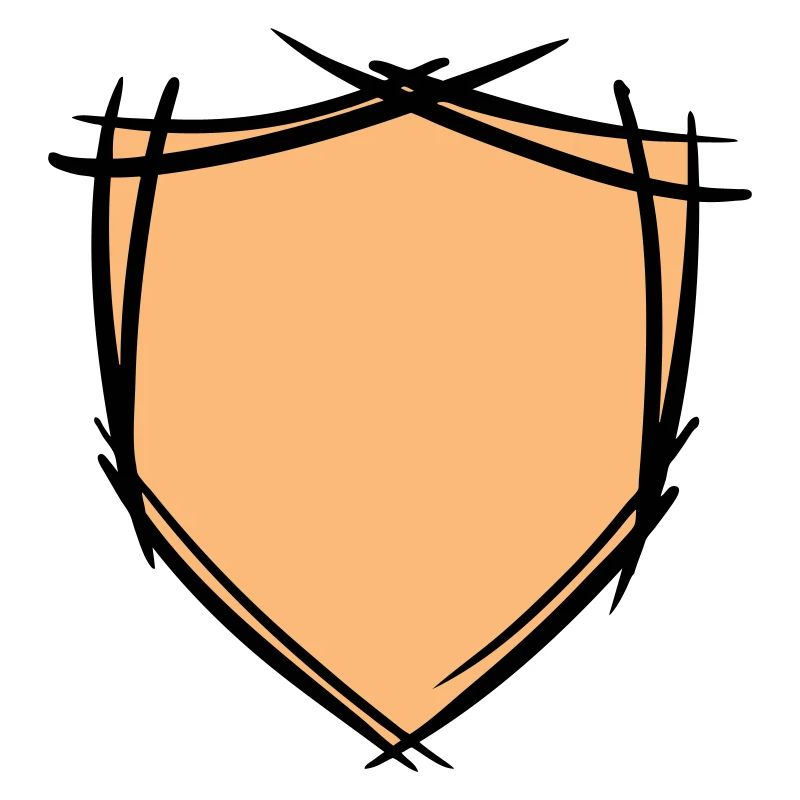 Symbole de bouclier / blason. Dessiné à la main. Modèle