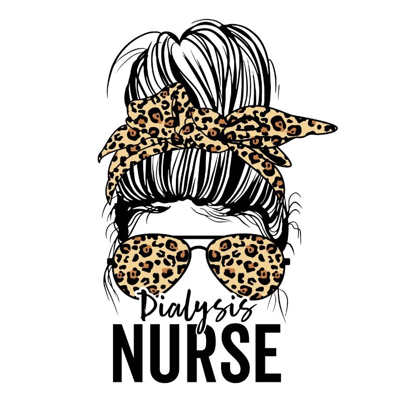 Funny Dialysis Nurse Nephrology Messy Bun