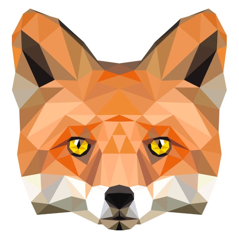 fox poly vixen fox illustration low poly head