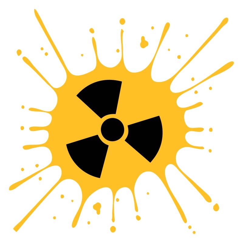 atomic symbol radioactive warning caution note